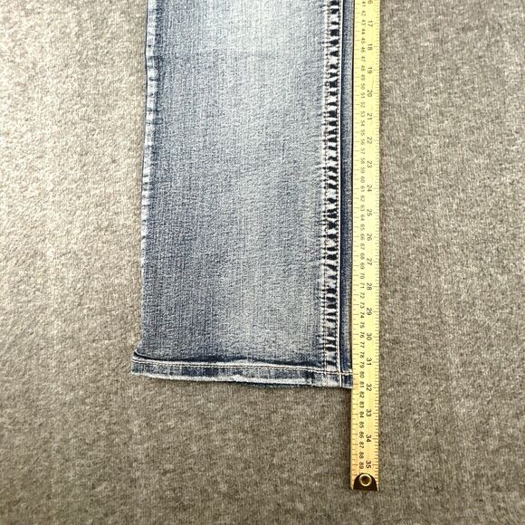 TK Axel Jeans Mens 34X32 Slim Boot Cut Blue Denim Mid Rise Stretch Distressed - Picture 8 of 8
